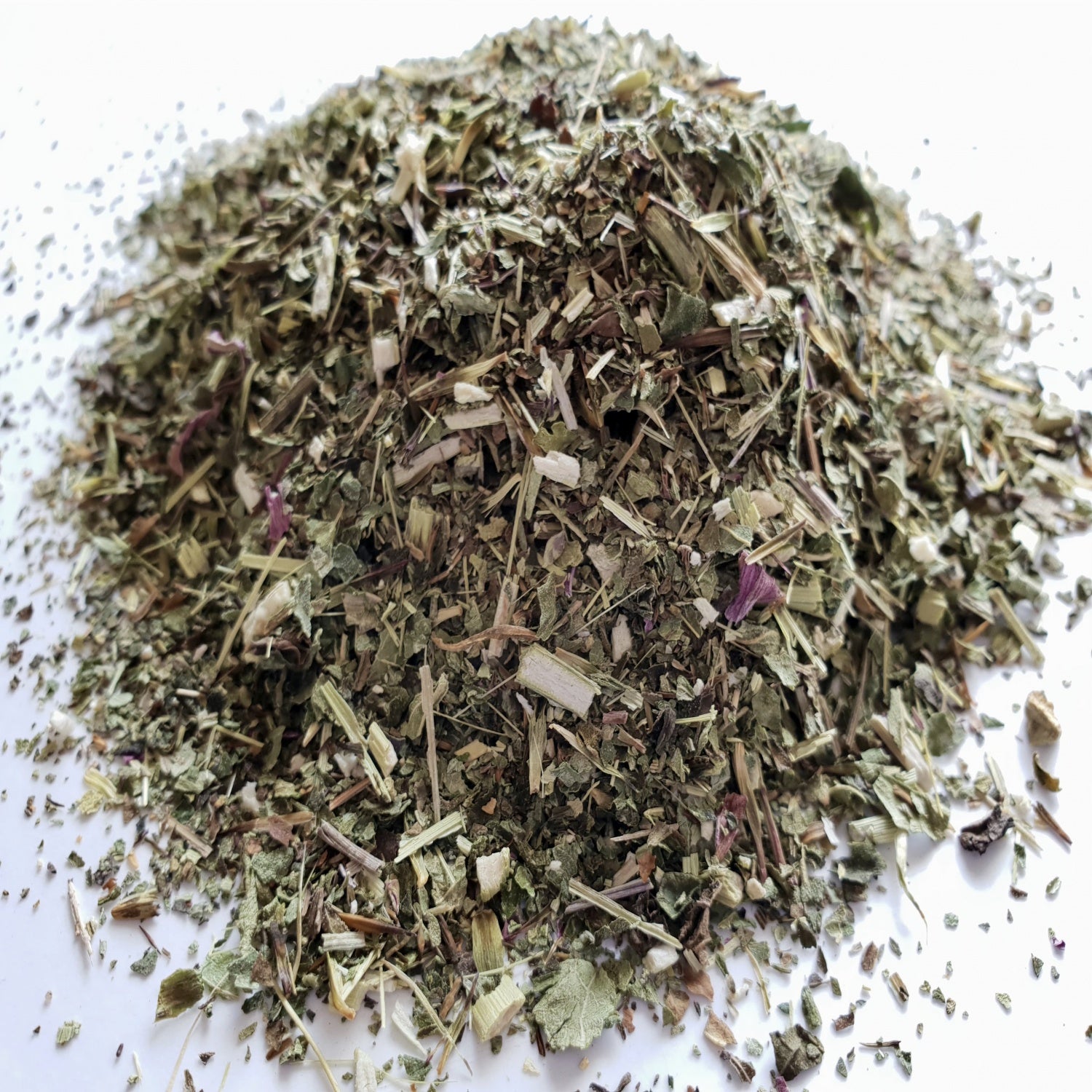 Echinacea herb on a white surface.