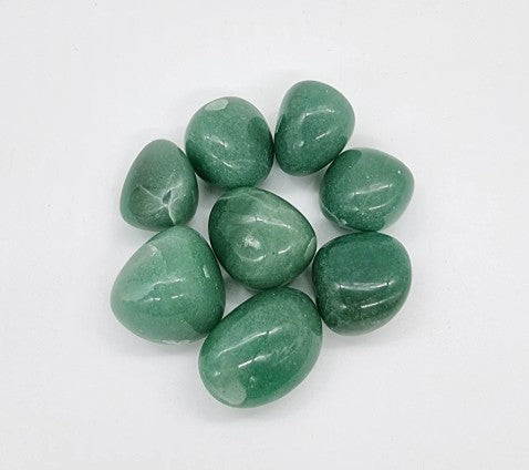 Crystals Green Aventurine Tumbles on a white background