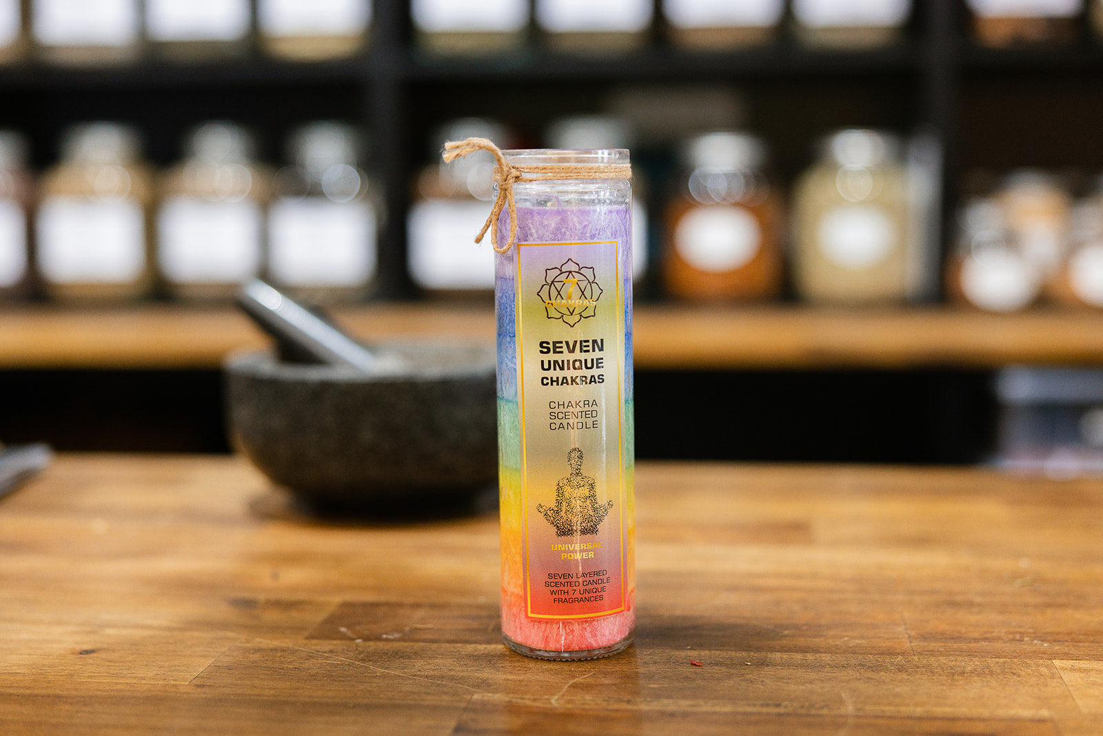 Chakra Glass Pillar Candles