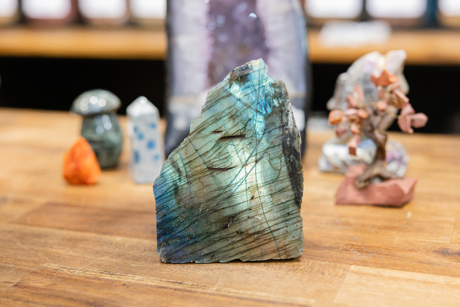 crystal freeform Labradorite Polish Front