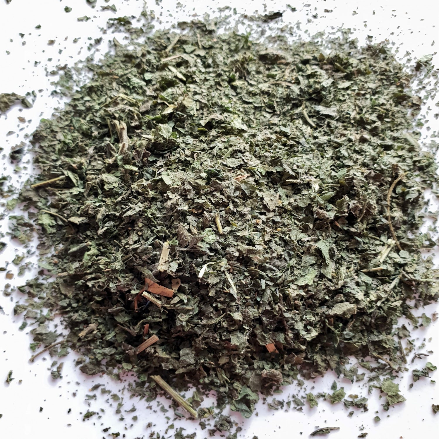 Nettle Leaf herb on a white surface.