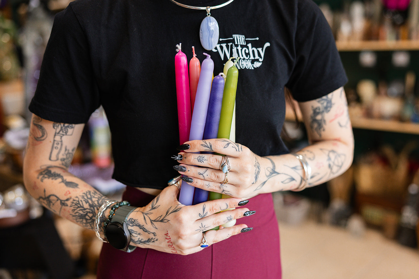 A colletion of Nimbin Candles in various colours