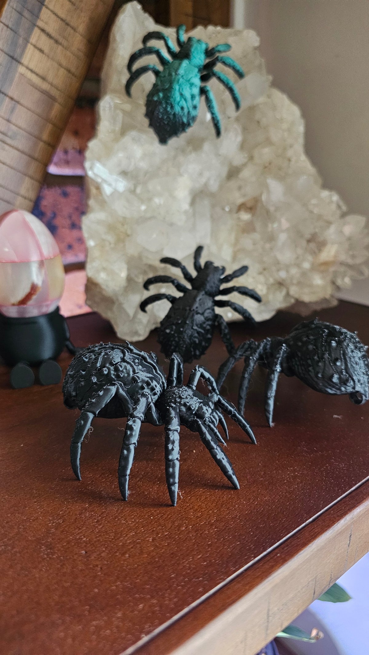 Black spider figurine