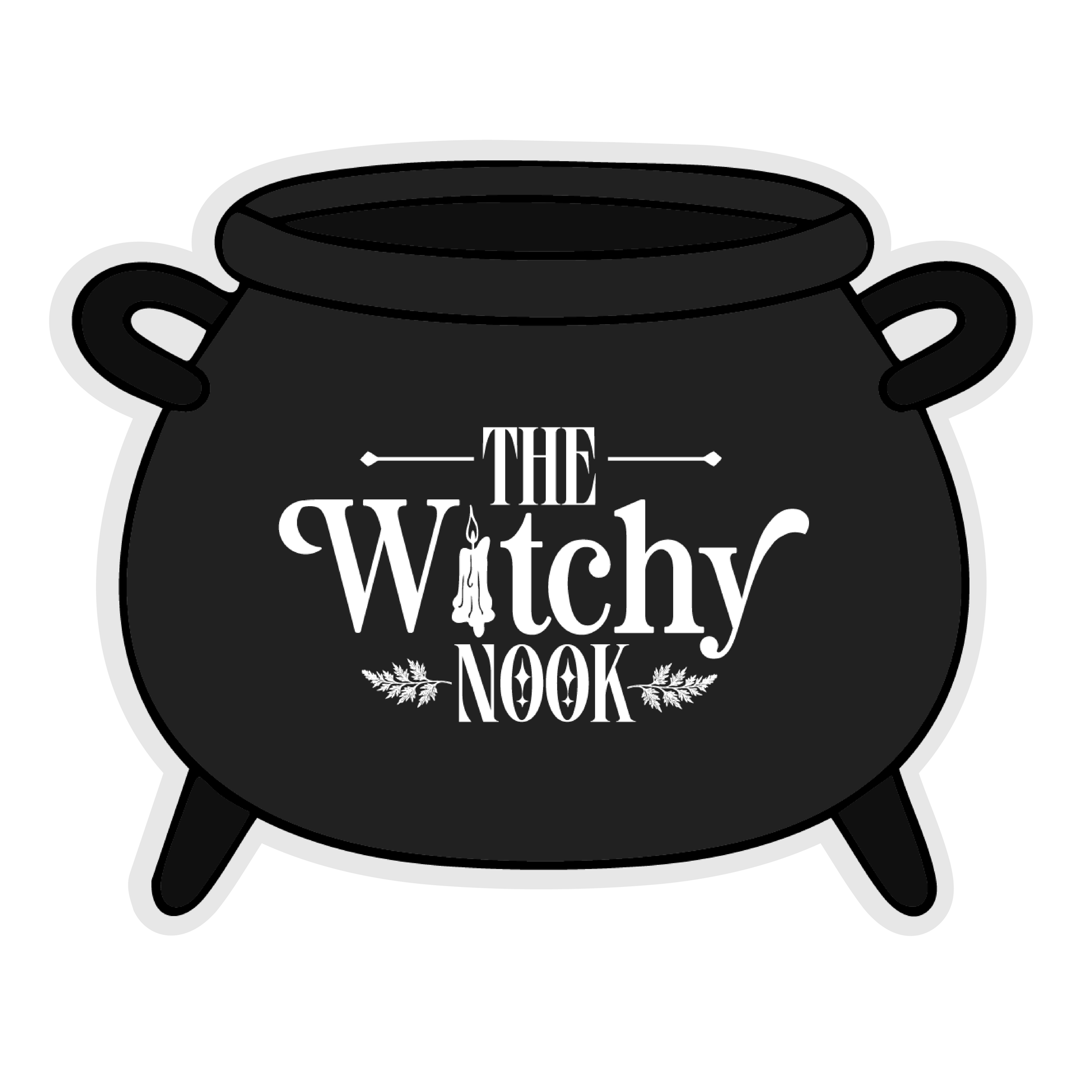 The Witchy Nook Gift Card logo displayed on cauldron background.